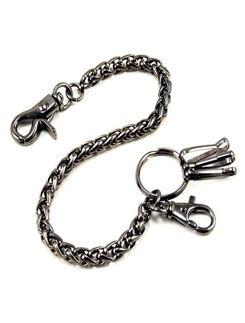 DoubleK Basic & Simple Strong Keychain Jean Wallet Chain (30") MLT CS39