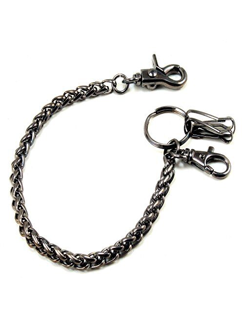 DoubleK Basic & Simple Strong Keychain Jean Wallet Chain (30") MLT CS39