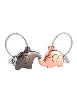 GEOOT Fantastic One Pair Kiss Elephant Couple Keychain Key Pendant Gift