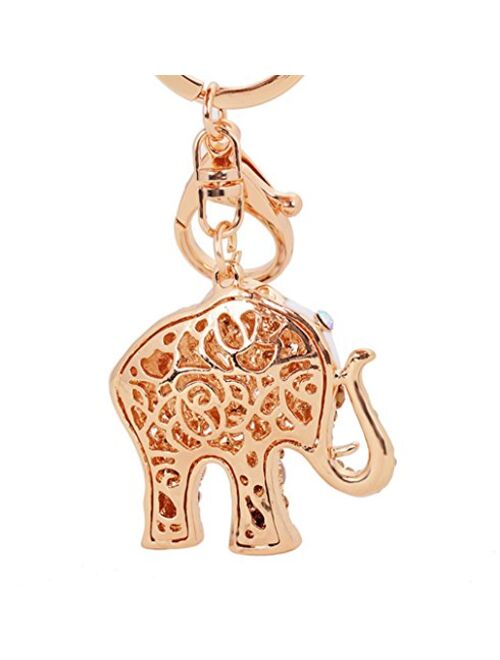 Aibearty Fashionable Diamond Crystal Rhinestone Elephant Keychain Bag Charm Pendent