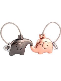 iSuperb 1 Pair Fantastic Kissing Elephants Couple Keychains Valentine Gift Love Token 0.98