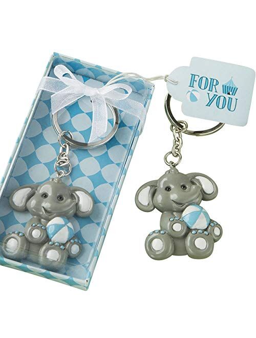 Adorable Baby Blue Design Elephant Keychain