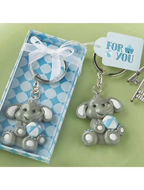 Adorable Baby Blue Design Elephant Keychain