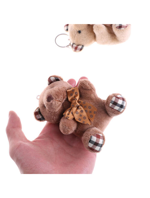 10cm Plush Doll Fashion Phone Bag Teddy Bear KeyChain Pendant
