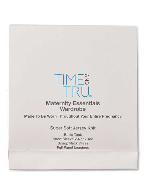 Time and Tru Womens Maternity Basic's Box Bundle, 4-Piece