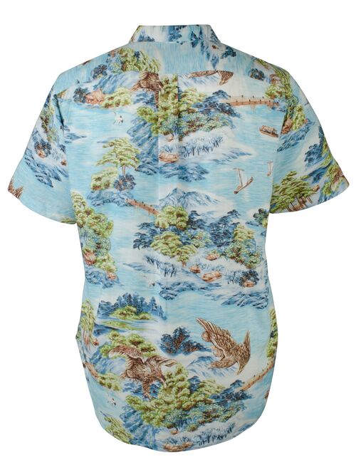 Polo Ralph Lauren Men's Big and Tall Hawaiian Print Short Sleeve Camp Shirt