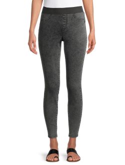 Juniors' Mid Rise Pull-On Jeggings with Rib Waistband