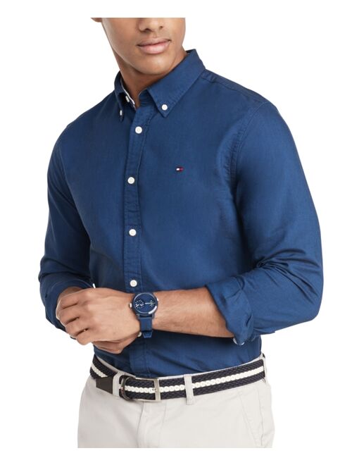 Tommy Hilfiger Men's Custom Fit New England Solid Oxford Shirt, Created for Macy's