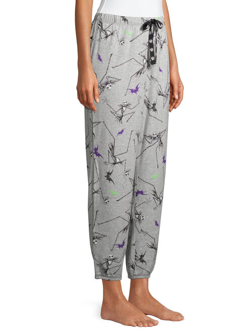 Disney Women's and Women's Plus Nightmare Before Christmas Short Sleeve Top and Joggers, 2-Piece Pajama Set