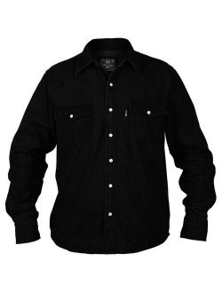 New Duke Mens Western Denim Shirt Black S M L XL XXL