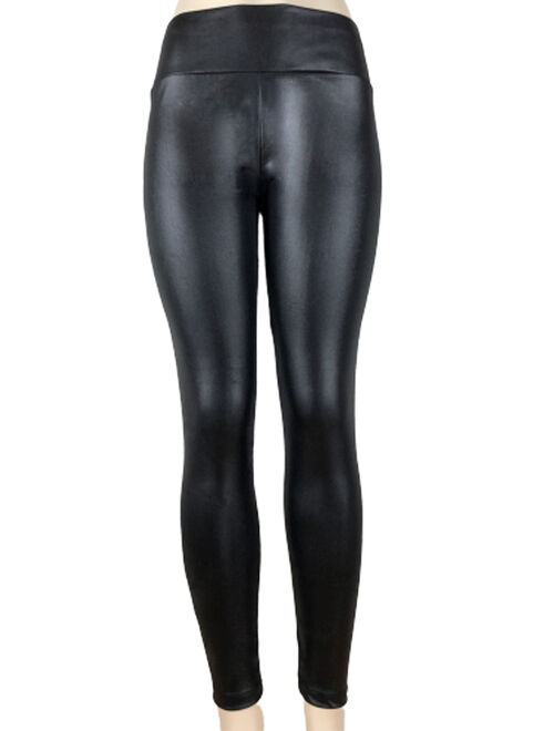 Women Wet Look Butt Lift Pants PVC Leather Skinny Leggings Stretch Sexy Trousers