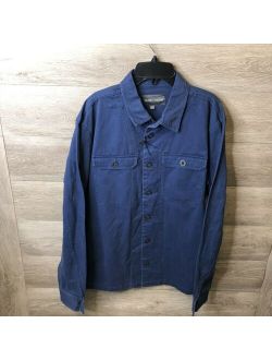 Slate and Stone Mens Size Medium Blue Pocket Button Front Cotton Shirt Jacket NW