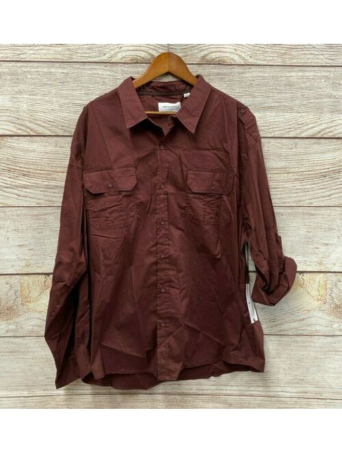 Shirt Paper Denim & Cloth Mens 2X Burgundy Slim Fit Shirt
