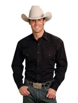 Western Shirt Mens L/S Solid Poplin Black 11-001-0465-1022 BL