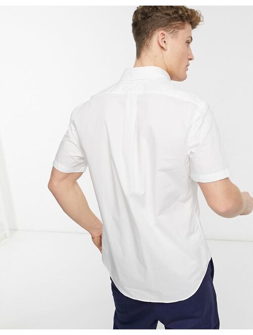 Polo Ralph Lauren player logo short sleeve poplin shirt button down custom regular fit in white
