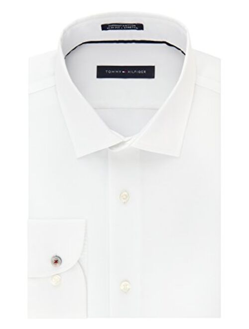 Tommy Hilfiger Men's Dress Shirt Slim Fit Stretch Solid