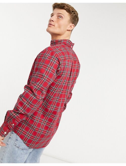 Tommy Hilfiger dylan tartan plaid long sleeve shirt in red