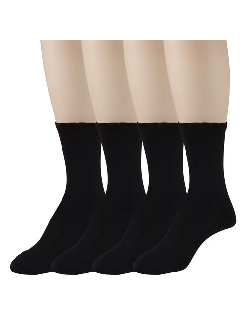 Women's Dress Crew Socks - Lightweight, Soft Mid-Calf Short Trouser Sock Size 5-12 by PEDS