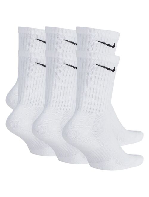 Nike Unisex Everyday Cotton Cushioned Crew Training Socks with DRI-FIT Technology, White (6 Pairs)