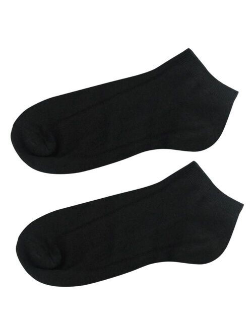 6 Pairs Womens Ankle Socks Low Cut Fit Crew Size 6-8 Sports Black Footies