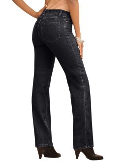Roaman's Women's Plus Size Tall Straight-Leg Jean With Invisible Stretch Jean