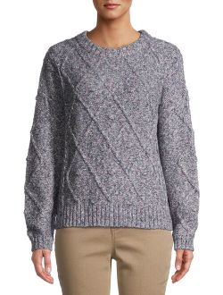 Women's Crewneck Cable Knit Sweater