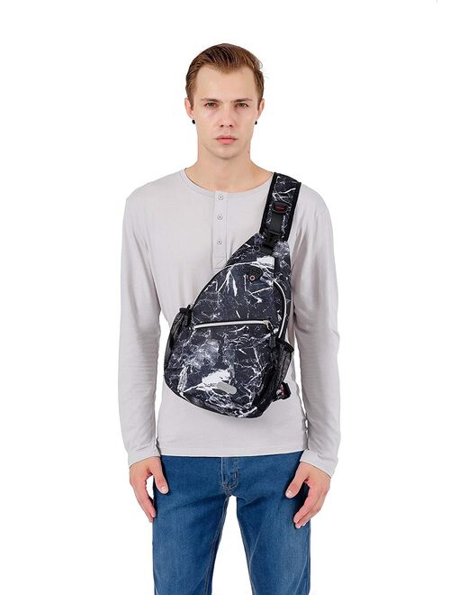 Mosiso Polyester Sling Chest Backpack for Men Women Shoulder Bags Crossbody Outdoor Sport Bag