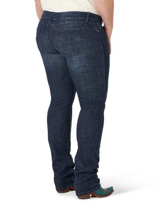 Wrangler Women's Plus Size Essential Mid Rise Straight Leg Jean