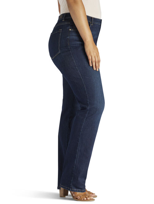 Lee Women's Plus Size Instantly Slims Relaxed Fit Straight Leg Jean With Tummy Slimming Panel