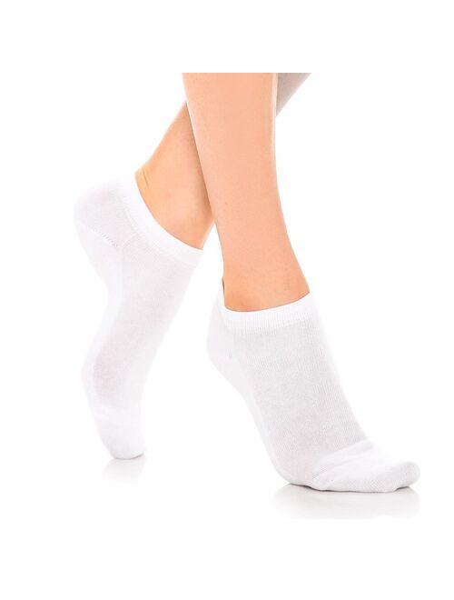 6 Pairs Womens Ankle Socks Low Cut Fit Crew Size 9-11 Sports White Footies