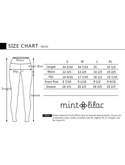 Mint Lilac Women's High Waist Yoga Leggings Athletic Tummy Control Casual Pants with Pocket