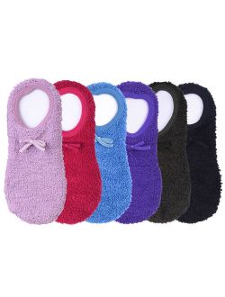 Multicolor Ballet Slipper Non-Slip 6 Pack Fuzzy Socks For Women