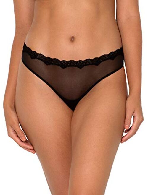 Smart & Sexy Women's Lace Trim Thong Panty, 2-Pack