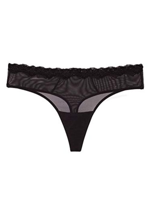Smart & Sexy Women's Lace Trim Thong Panty, 2-Pack