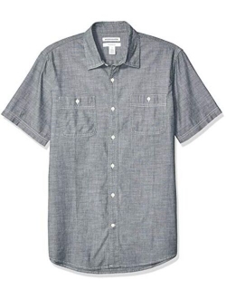 Men's Slim-fit Short-Sleeve Chambray Shirt