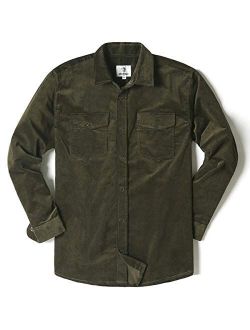 MOCOTONO Mens Long Sleeve Corduroy Shirt Jacket