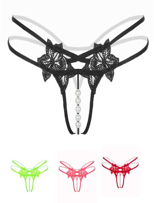 Tuscom Sexy Pendant Lady Pearl G String V-String Women Panties Low Waist Underwear GN