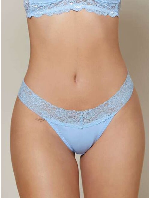 Shein Contrast Lace Thong