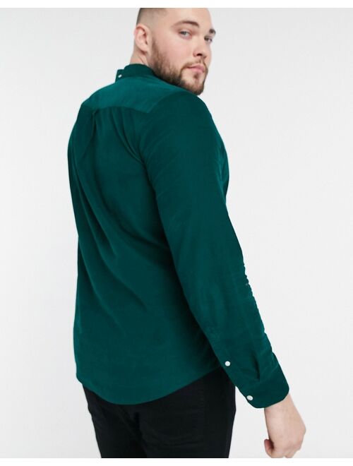 Farah Fontella slim fit plus size shirt in dark green