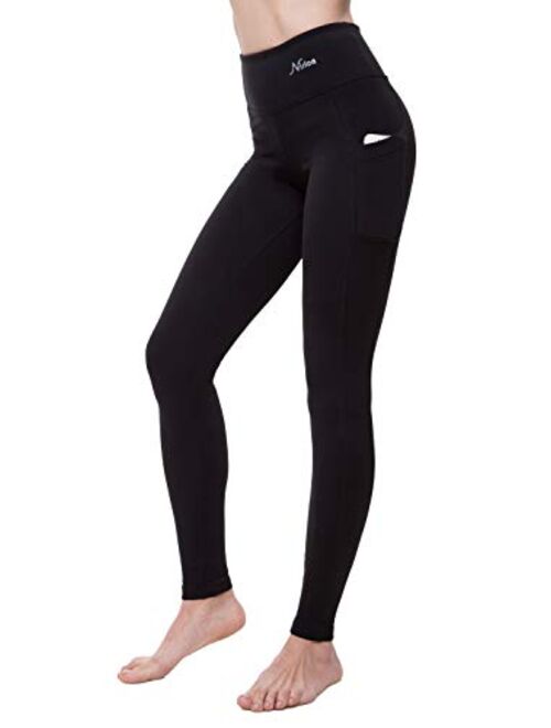 Nirlon High Waisted Compression Leggings, Workout Yoga Pants Plus Size