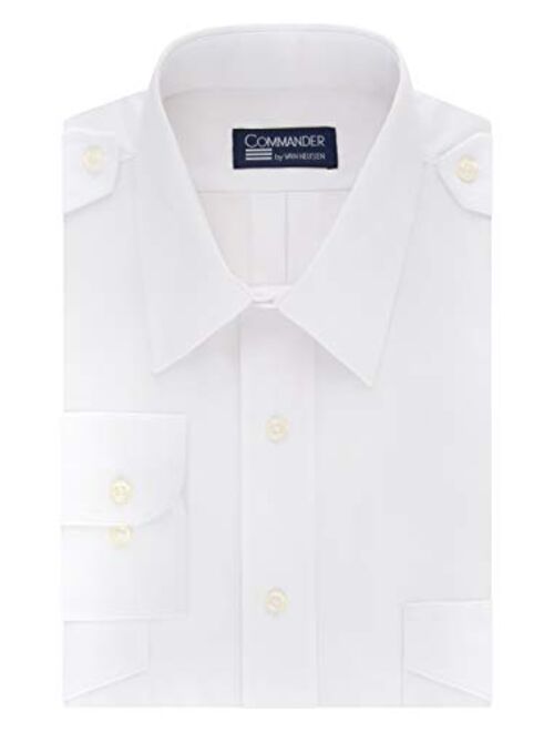 Van Heusen Men's Pilot Dress Shirt Long Sleeve Commander