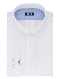 Men's Slim Fit Solid Button Down Collar Dress Shirt