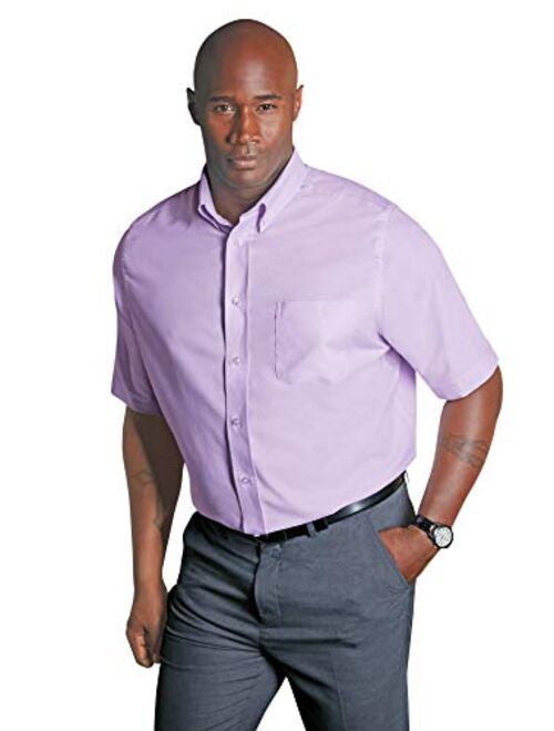 KingSize KS Signature Men's Big and Tall Wrinkle-Resistant Short-Sleeve Oxford Dress Shirt