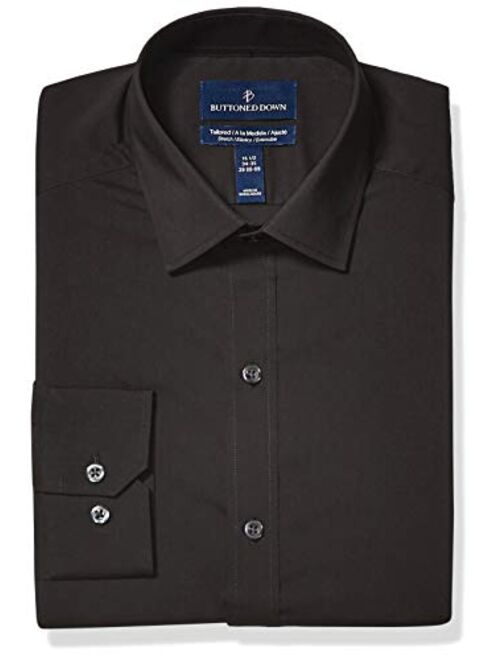 Amazon Brand - Buttoned Down Men's Tailored Fit Performance Tech Stretch Dress Shirt