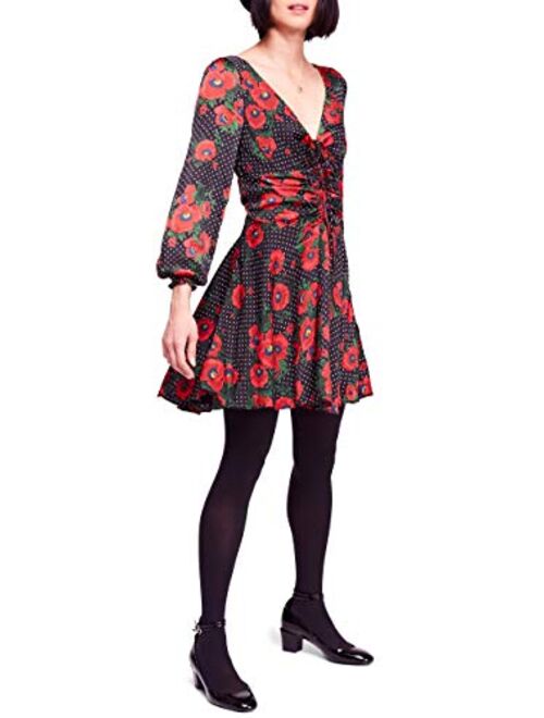 Free People Womens Floral Fit & Flare Dress