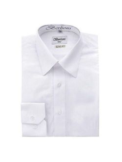 Men's Slim Fit Modern Fit Button Up Dress Shirt White X-Large 34/35