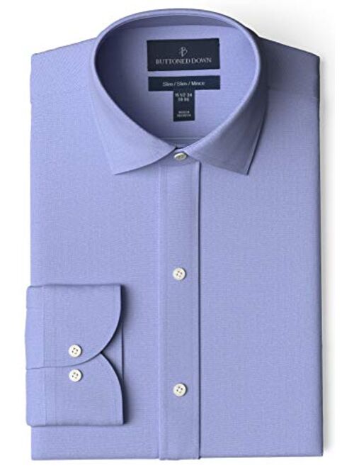 Amazon Brand - Buttoned Down Men's Slim Fit Spread Collar Pinpoint Dress Shirt