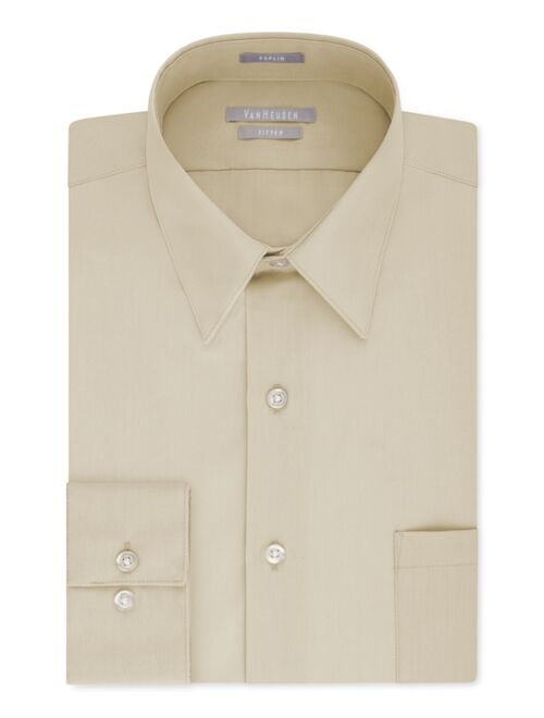 Van Heusen Men's Classic-Fit Poplin Long Sleeve Dress Shirt With French Cuff
