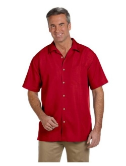 Harriton Men's Barbados Textured Camp Shirt
