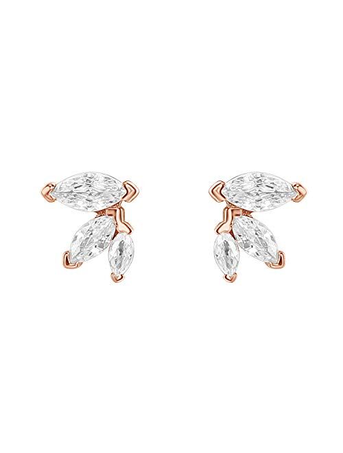 PAVOI 14K Gold Plated Sterling Silver Constellation Ear Climbers | 3 Stone Ear Crawler Earrings for Women